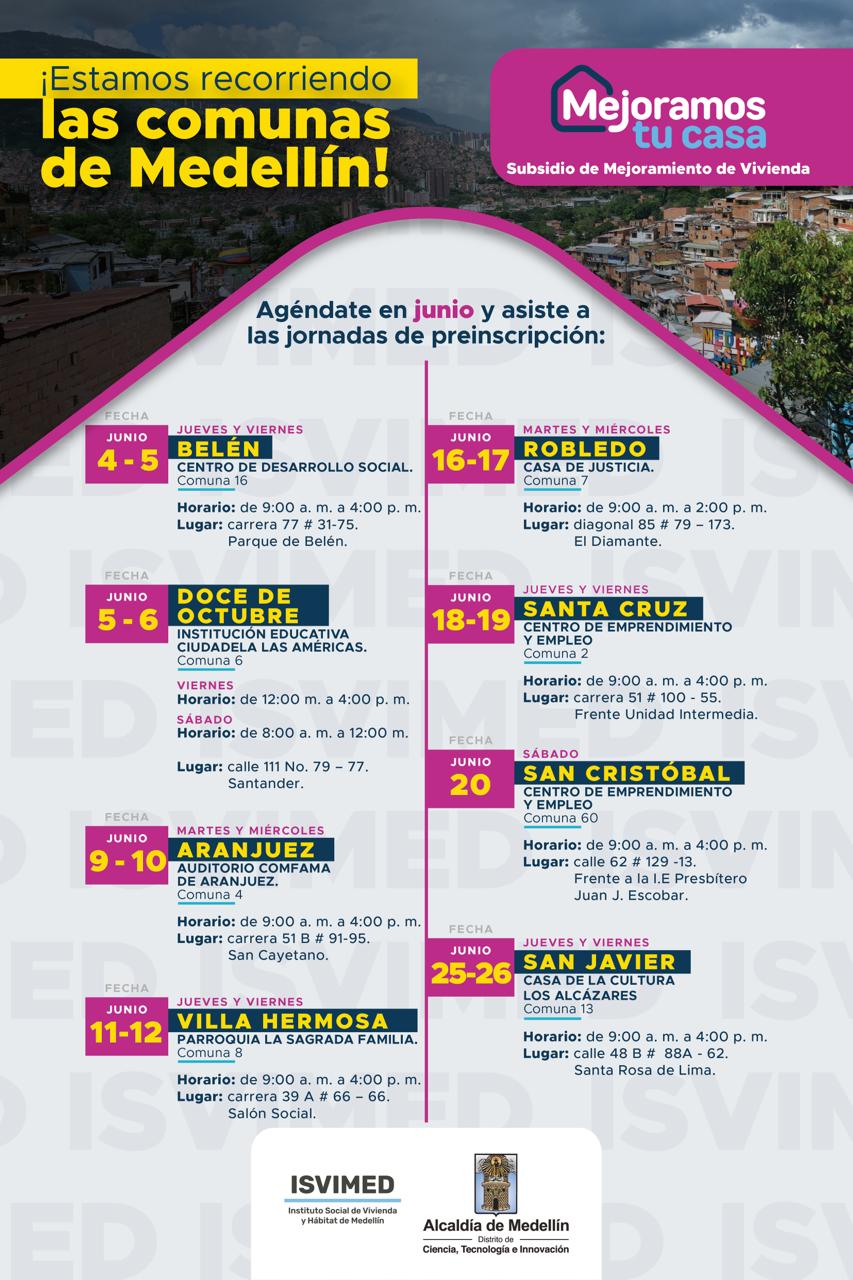 Agenda junio2026 Mejoramientos Medellin